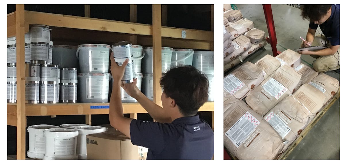 左官材料モールテックスの在庫